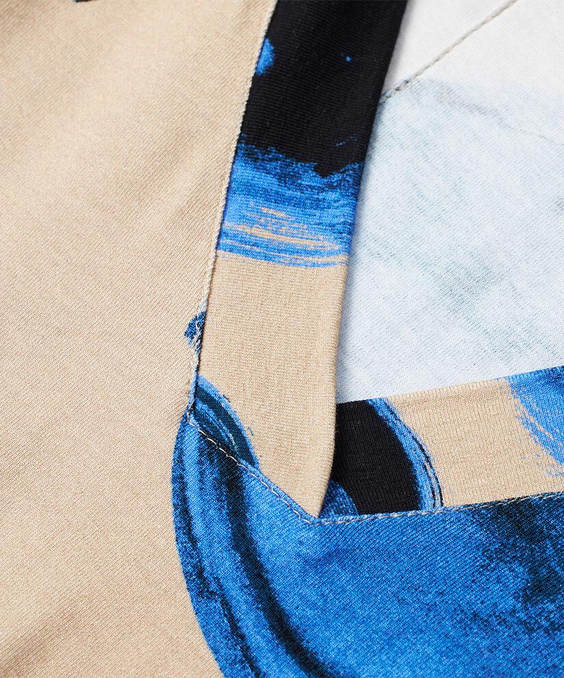T-shirt Imprimé À Col En V, Ultramarine