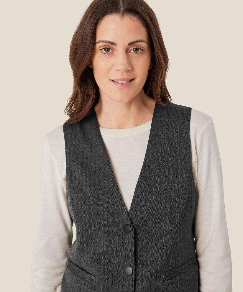 gilet avec poches passepoilées, D. Grey mel.