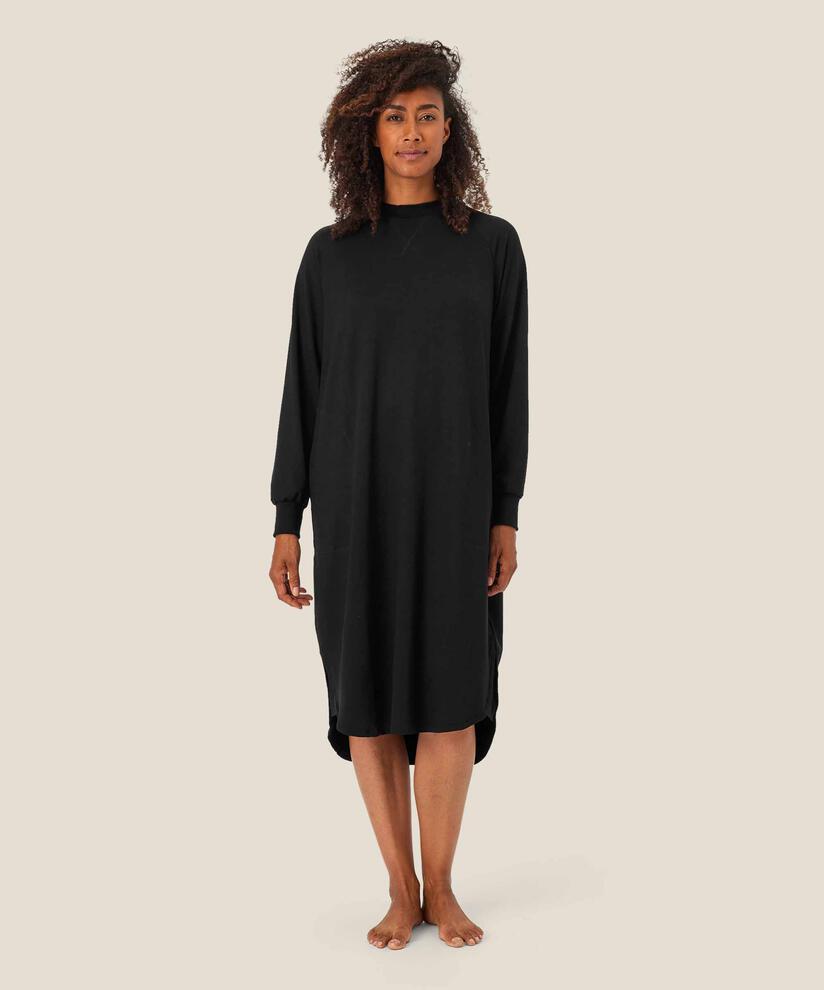 robe casual en jersey à col rond, Black