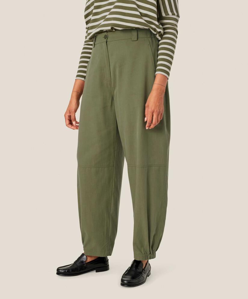 pantalon cargo en coton doux de qualité, D. Lichen Green