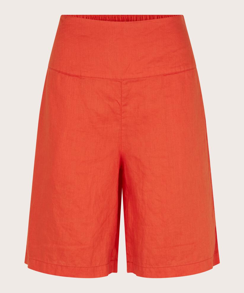 Short En Lin Avec Élastique Smocké Au Dos, Tigerlily