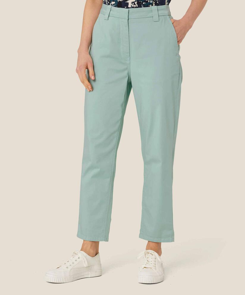 chino crop en coton avec poches latérales, Blue Haze
