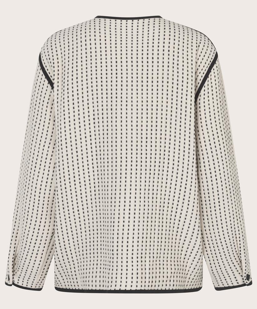 veste en coton avec surpiqûres contrastées, Black