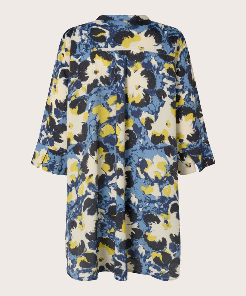 Chemise En Viscose Imprimée Avec Fente Latérale, Proven Blue