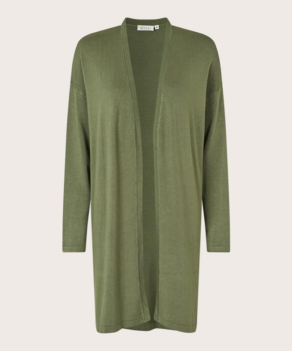 Cardigan En Fine Maille Coupe Droite, D. Lichen Green