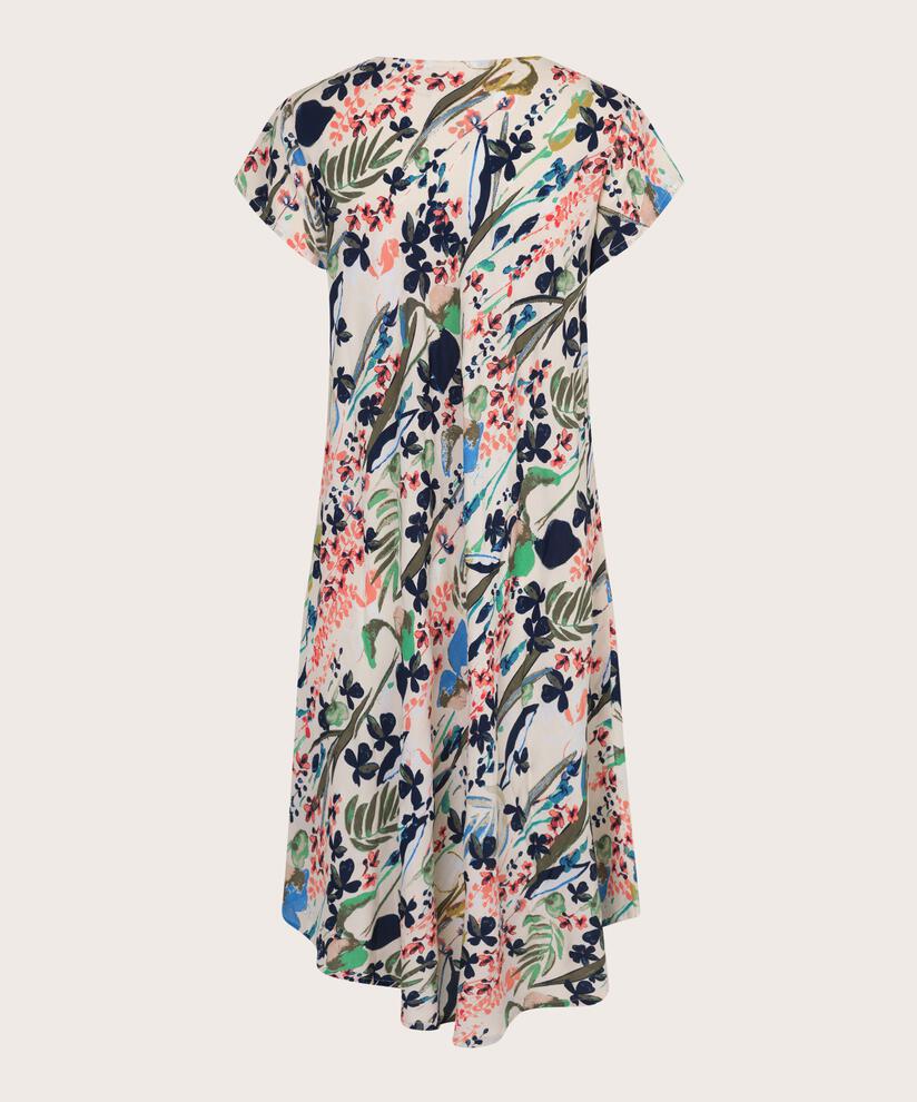 robe en viscose imprimée à col v, Marina