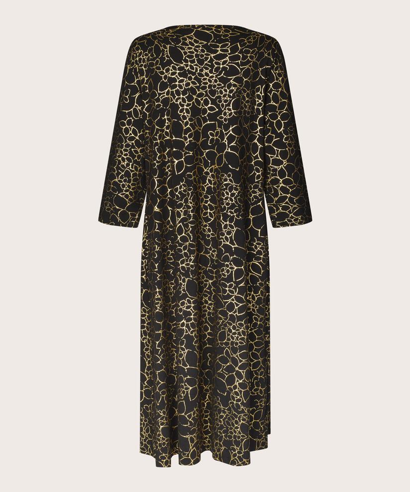 Robe En Jersey Imprimé Avec Plis Devant, Gold