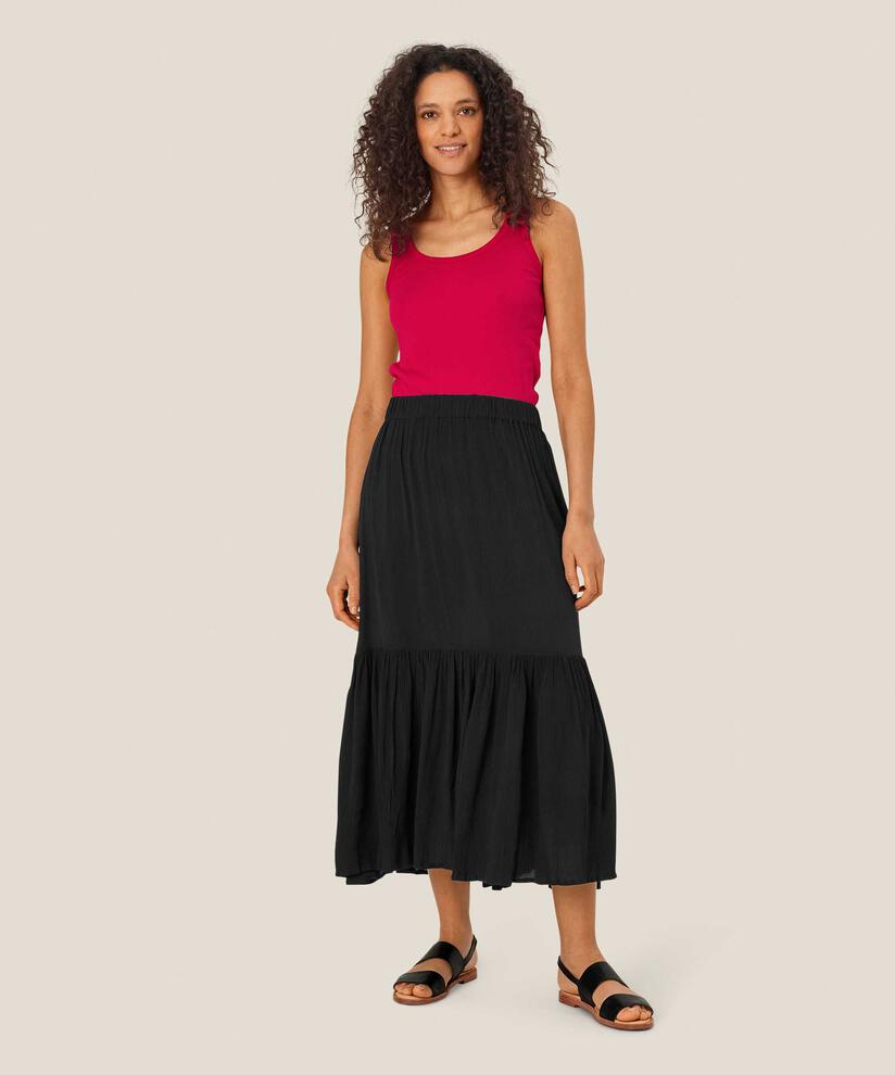 jupe en viscose avec taille élastique, Black