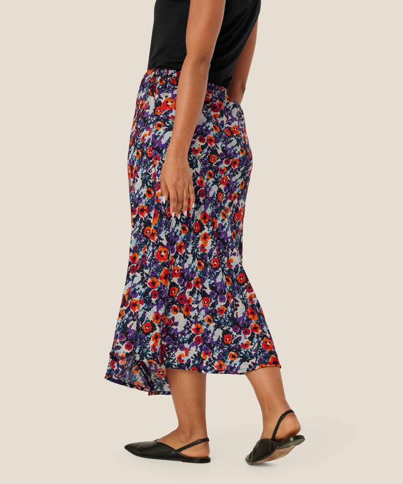 jupe en viscose fleurie avec taille élastique, Meadow Violet