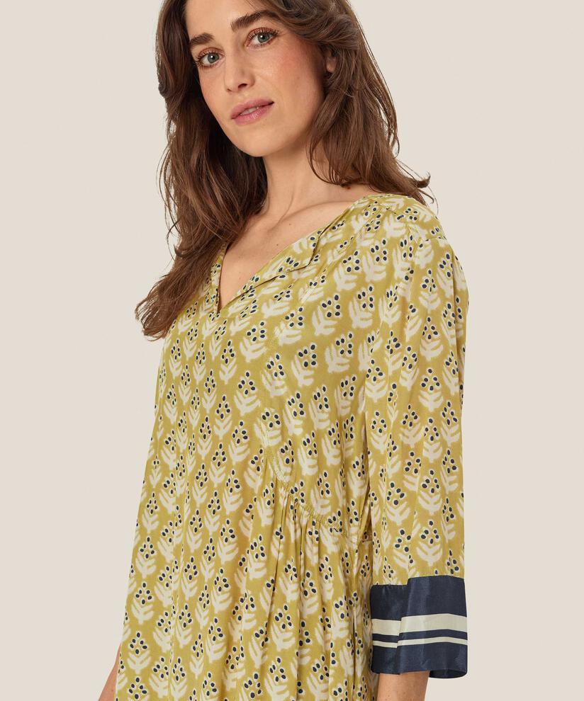 robe en viscose avec drapés au dos et poches fendues, Burnish Gold