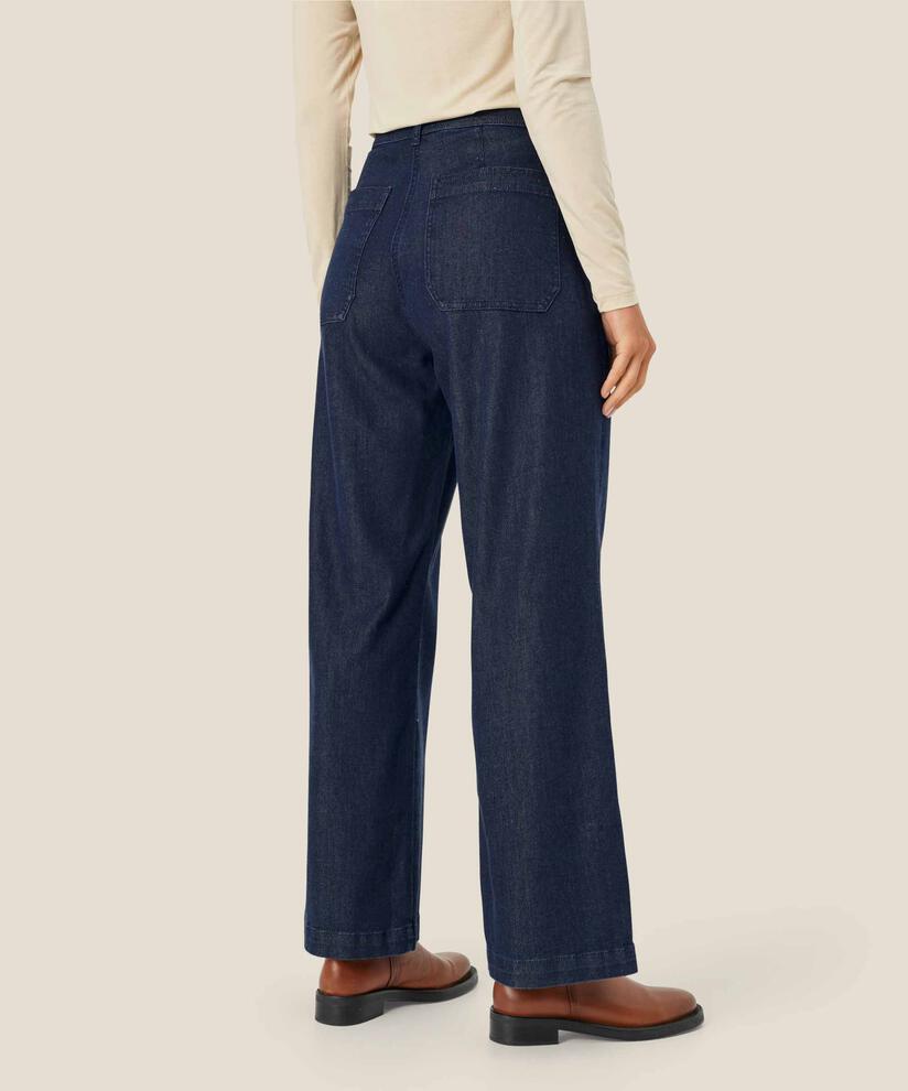 jeans avec stretch et jambe droite, Dark Denim