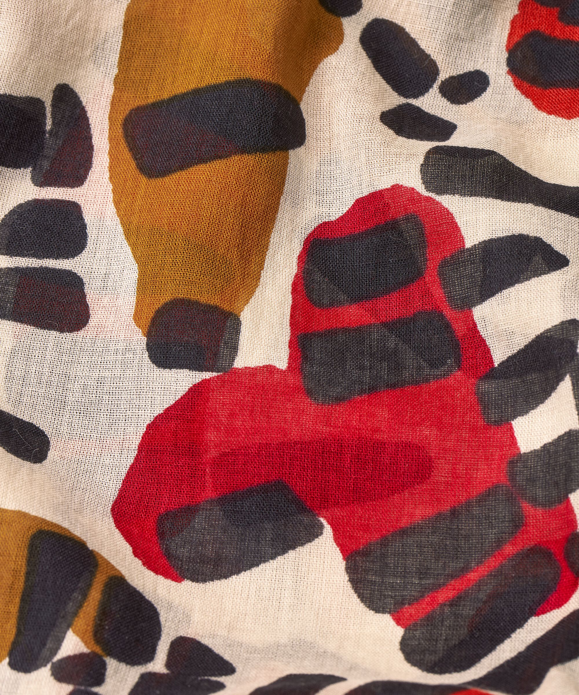 écharpe en coton à motifs, Mars Red