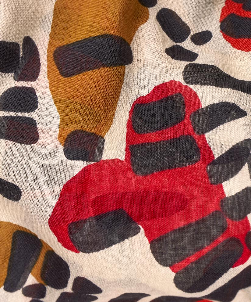 écharpe en coton à motifs, Mars Red