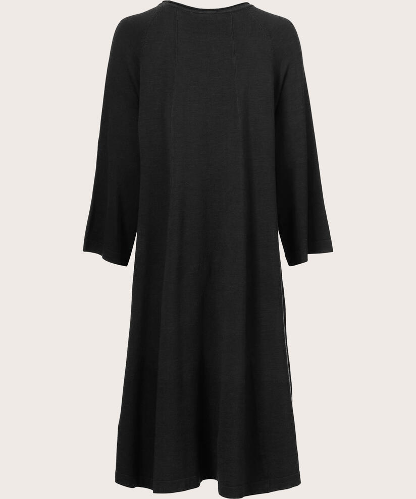 robe en maille fine à manches 3/4, Black