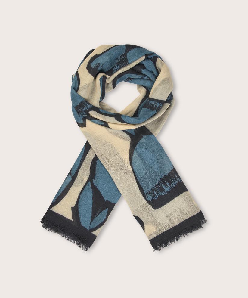 écharpe en laine à motifs, Proven Blue