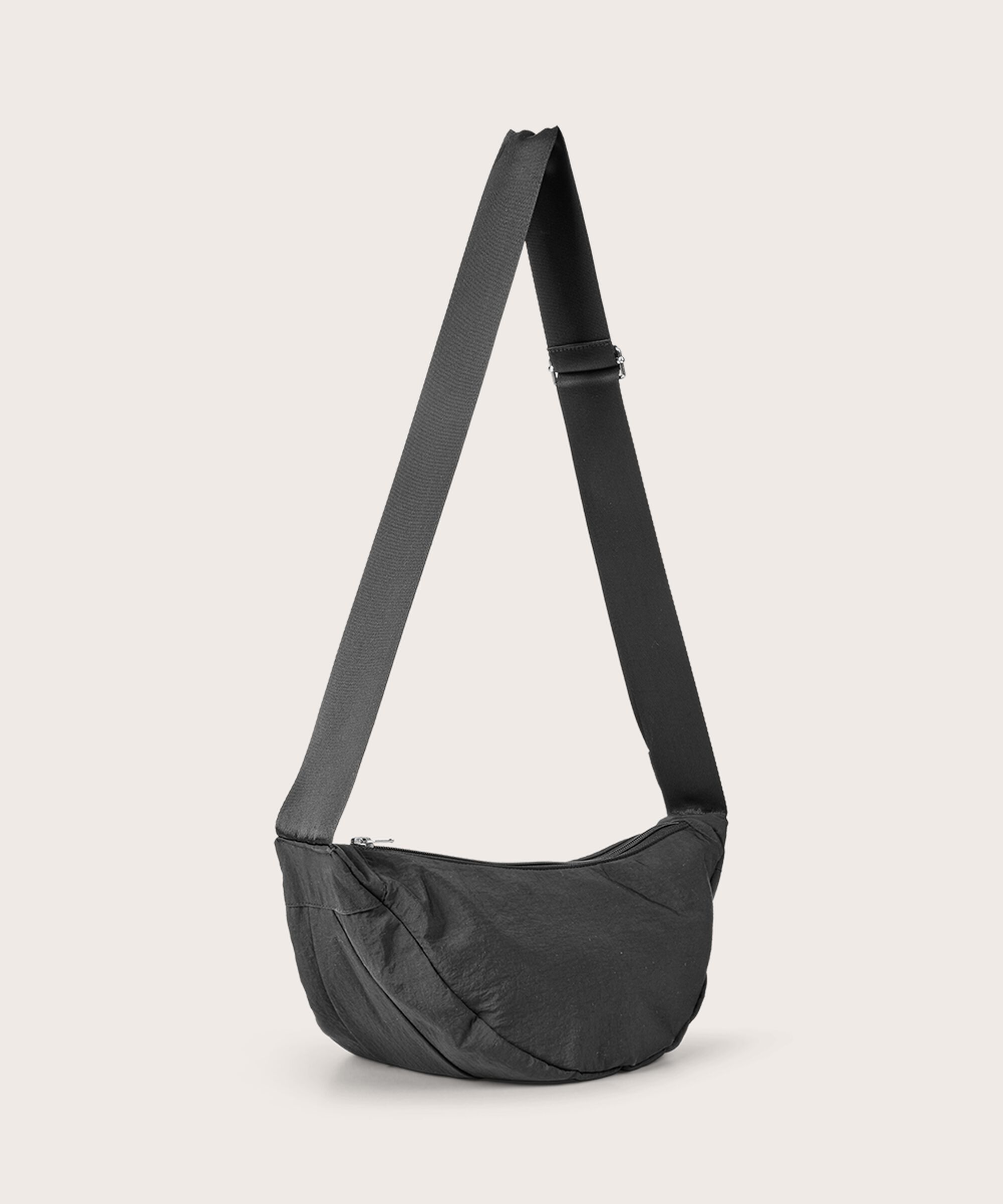 sac à bandoulière avec fermeture éclair, Black