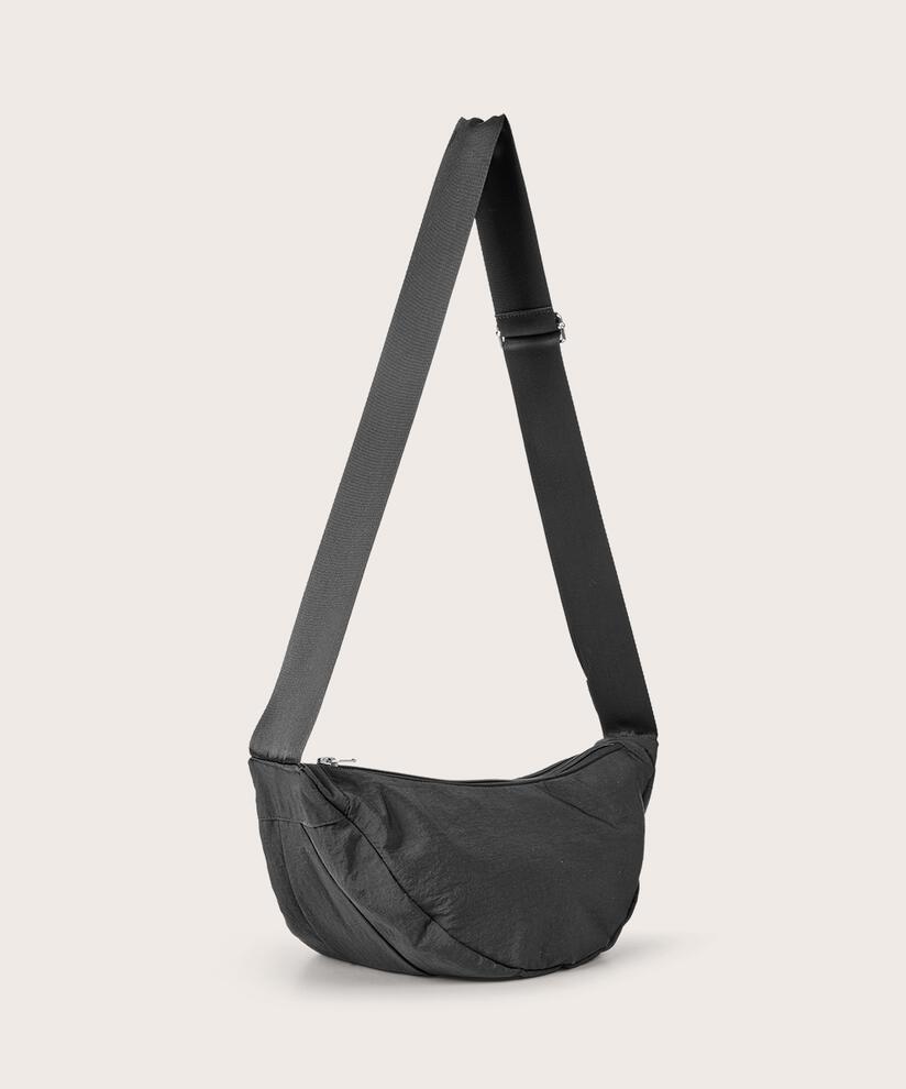 sac à bandoulière avec fermeture éclair, Black
