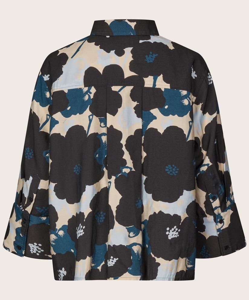 chemise en coton fleuri à manches 3/4, Moonlit Ocean