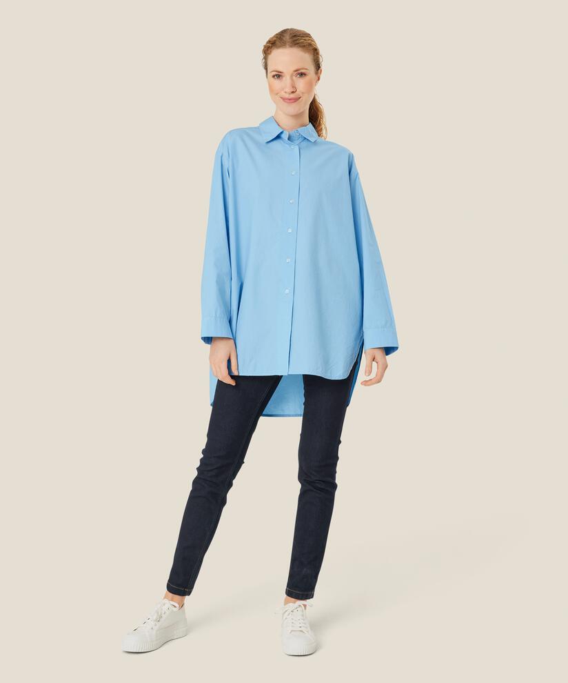 Chemise Classique En Coton À Bords Arrondis, Powder Blue
