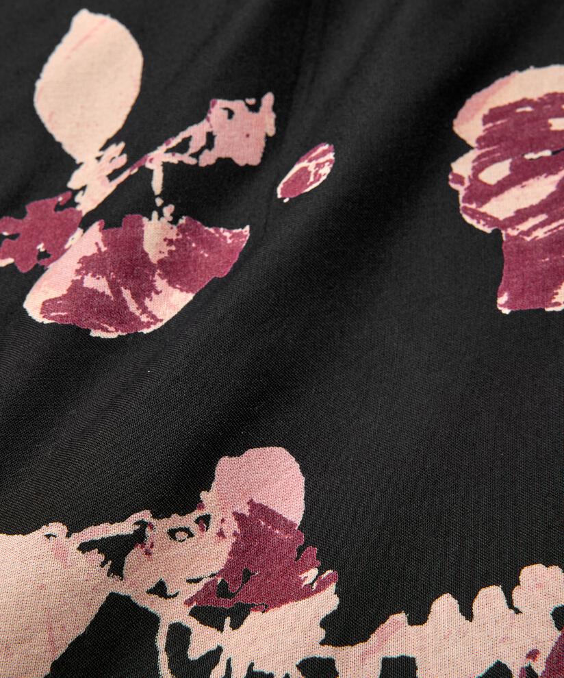 Robe En Viscose Imprimée À Col Rond, Tawny Port