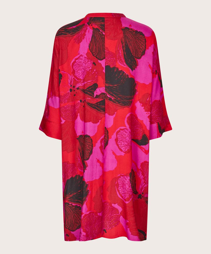 Robe Chemise À Motif En Viscose, Haute Red