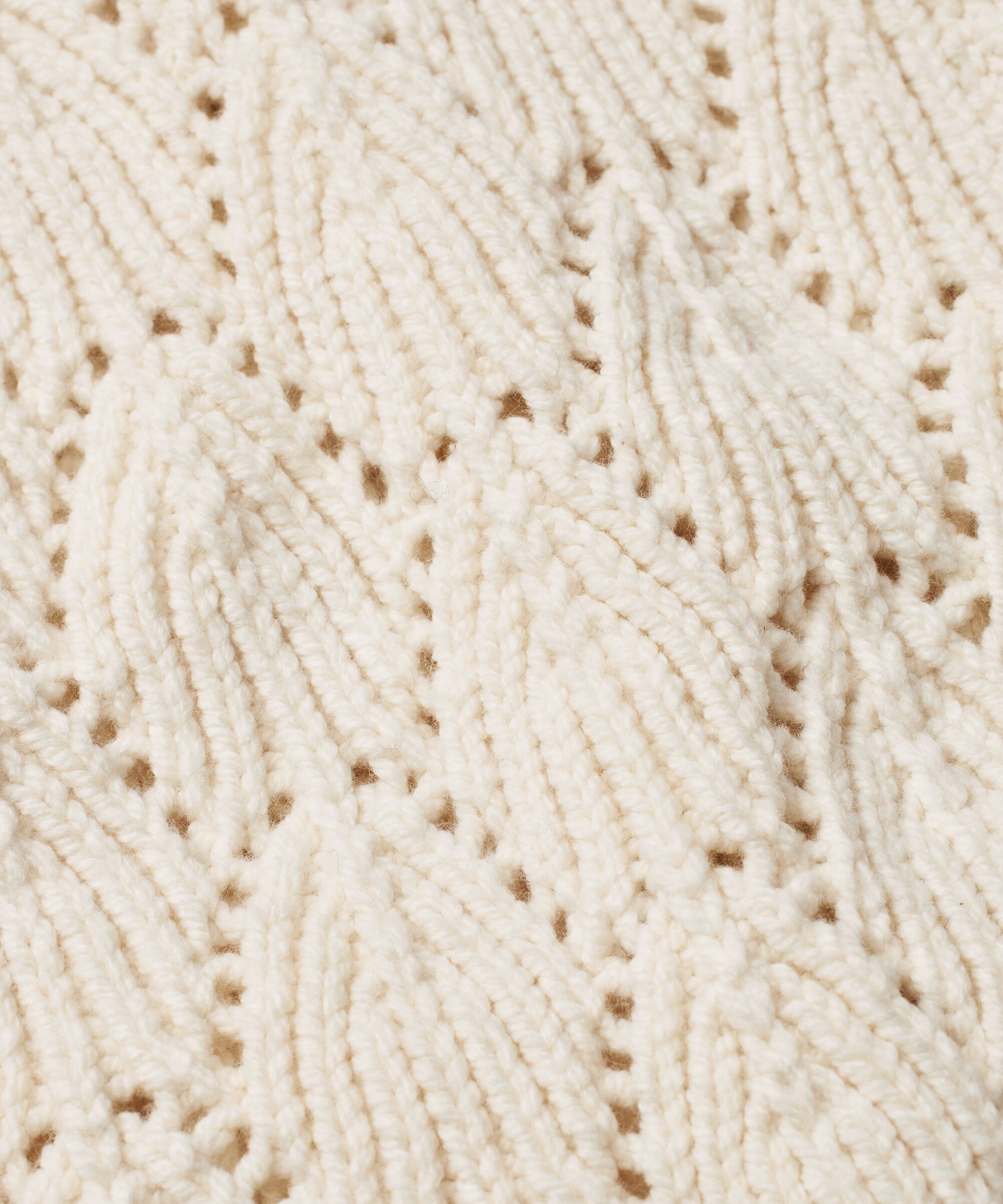 cardigan en coton mélangé avec motif en dentelle, Whitecap