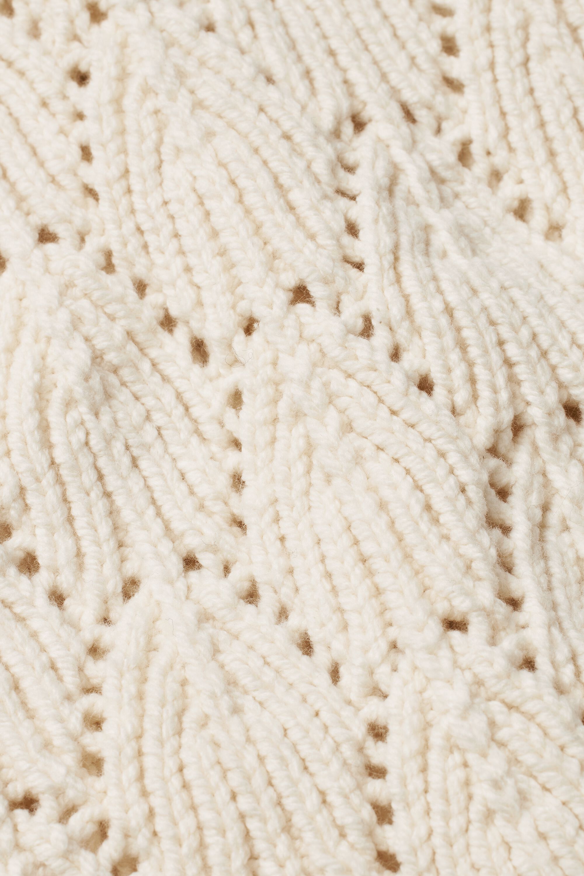 cardigan en coton mélangé avec motif en dentelle, Whitecap