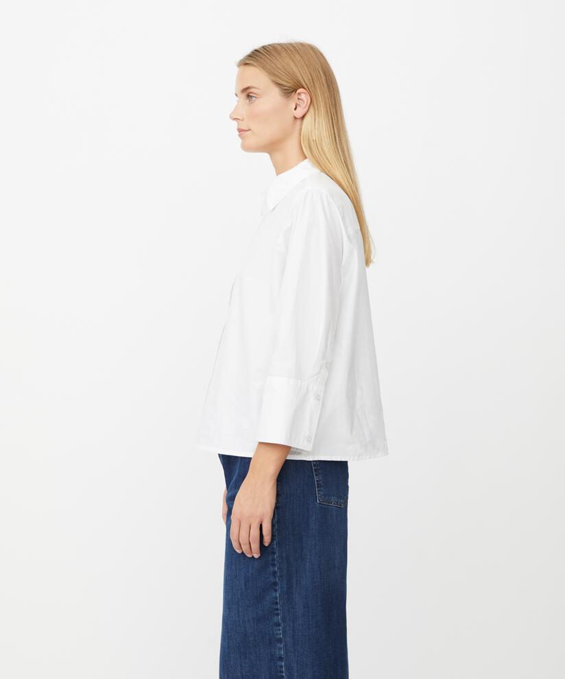 chemise en coton à manches 3/4, White
