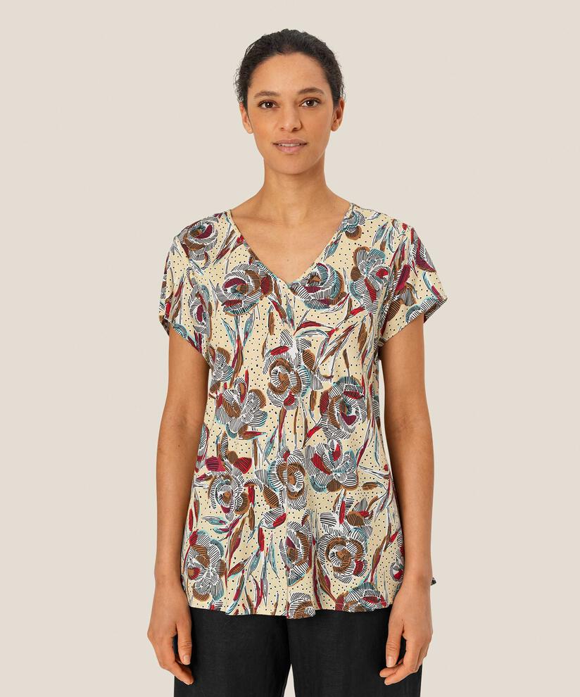 Top En Viscose Imprimé À Col V, Soybean