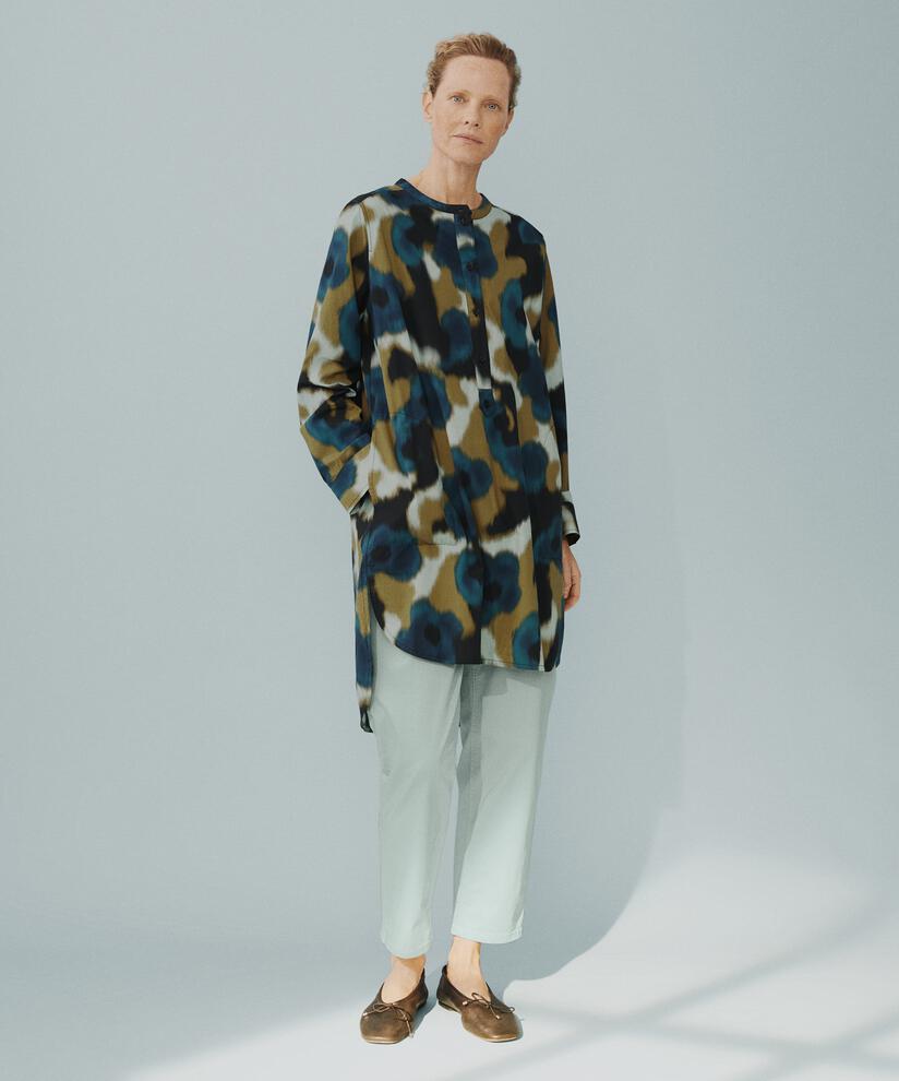 tunique en coton avec patte de boutonnage et poches fendues, Celestial