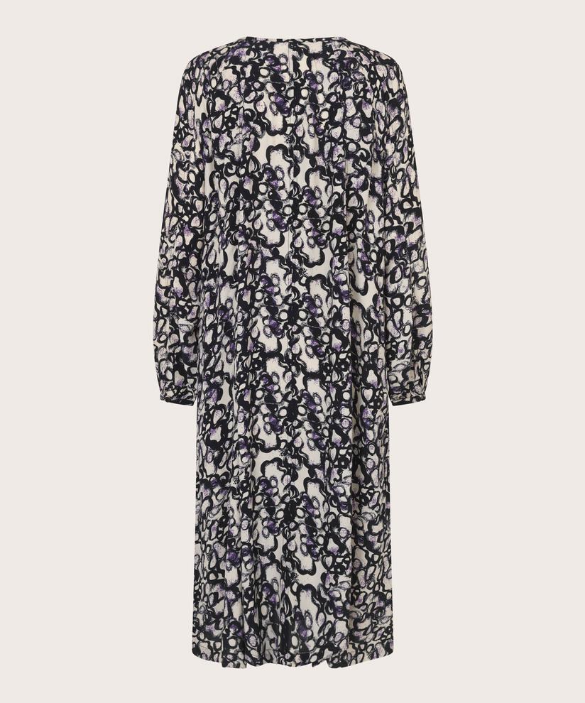 robe imprimée avec poches fendues et liens, Meadow Violet