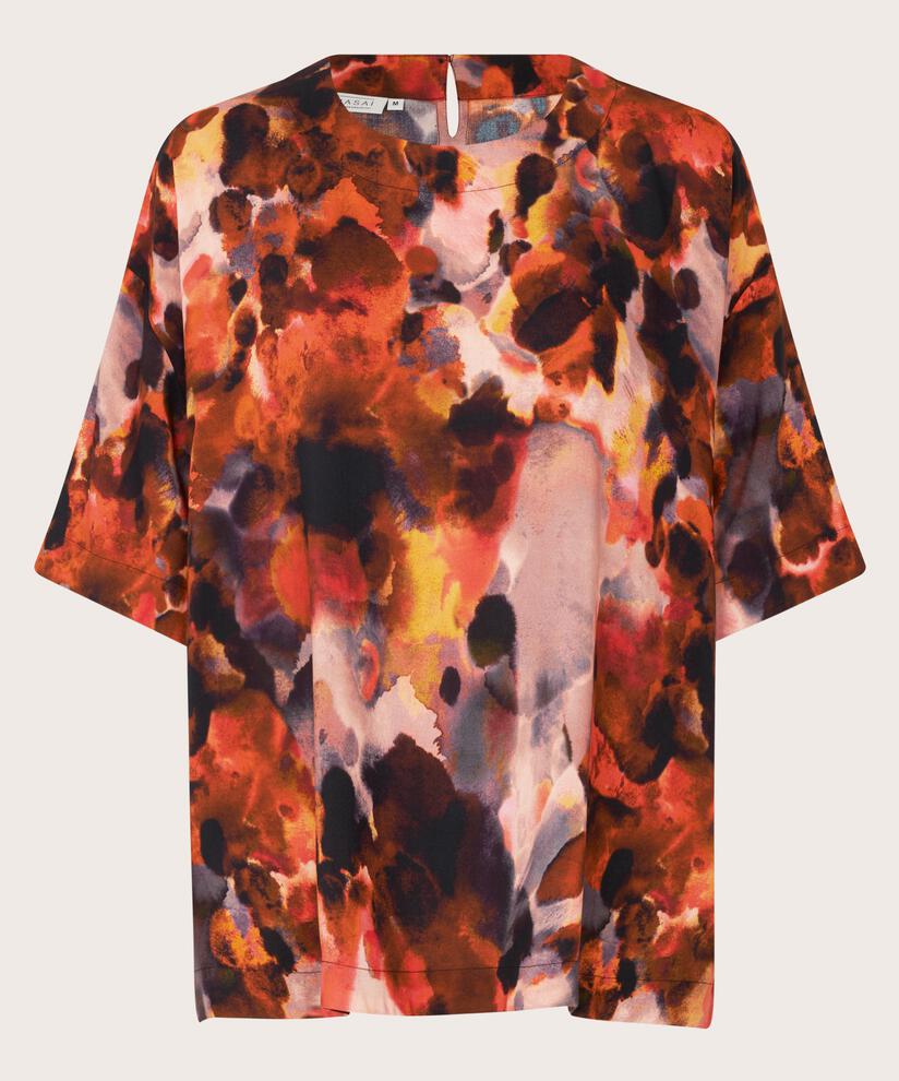 Blouse viscose manches 1/2, Spicy Orange