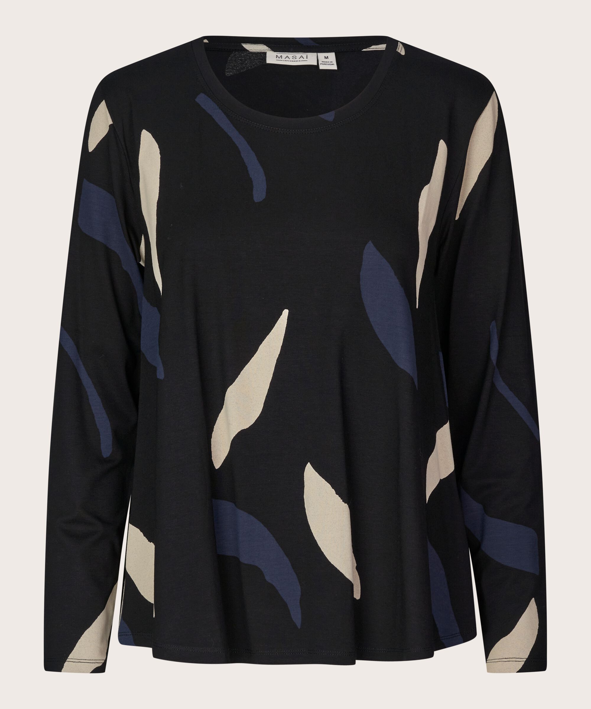 top en jersey imprimé à col rond, Navy Blazer