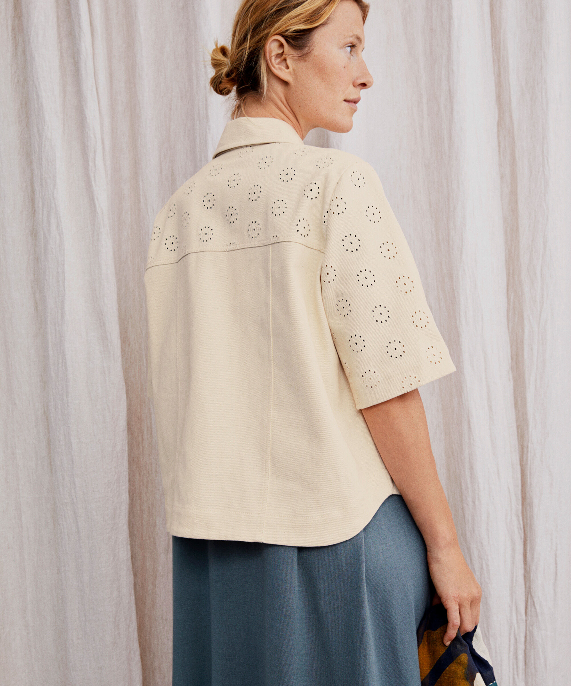 veste en jean avec motif troué, Whitecap