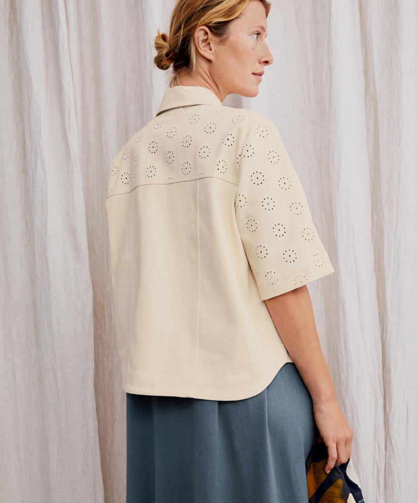 veste en jean avec motif troué, Whitecap