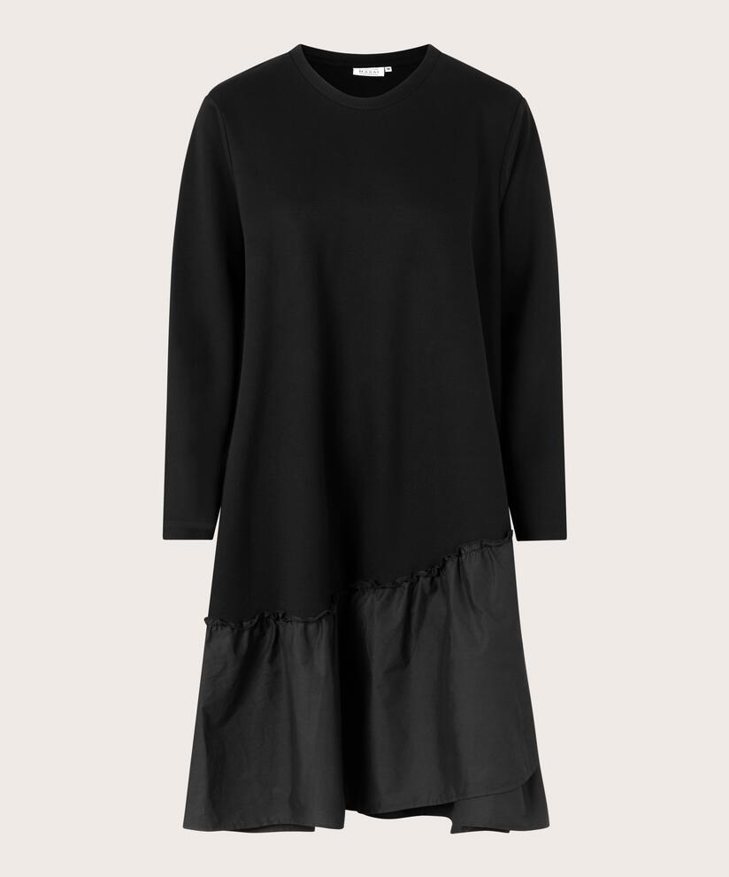 robe à manches longues en jersey, Black
