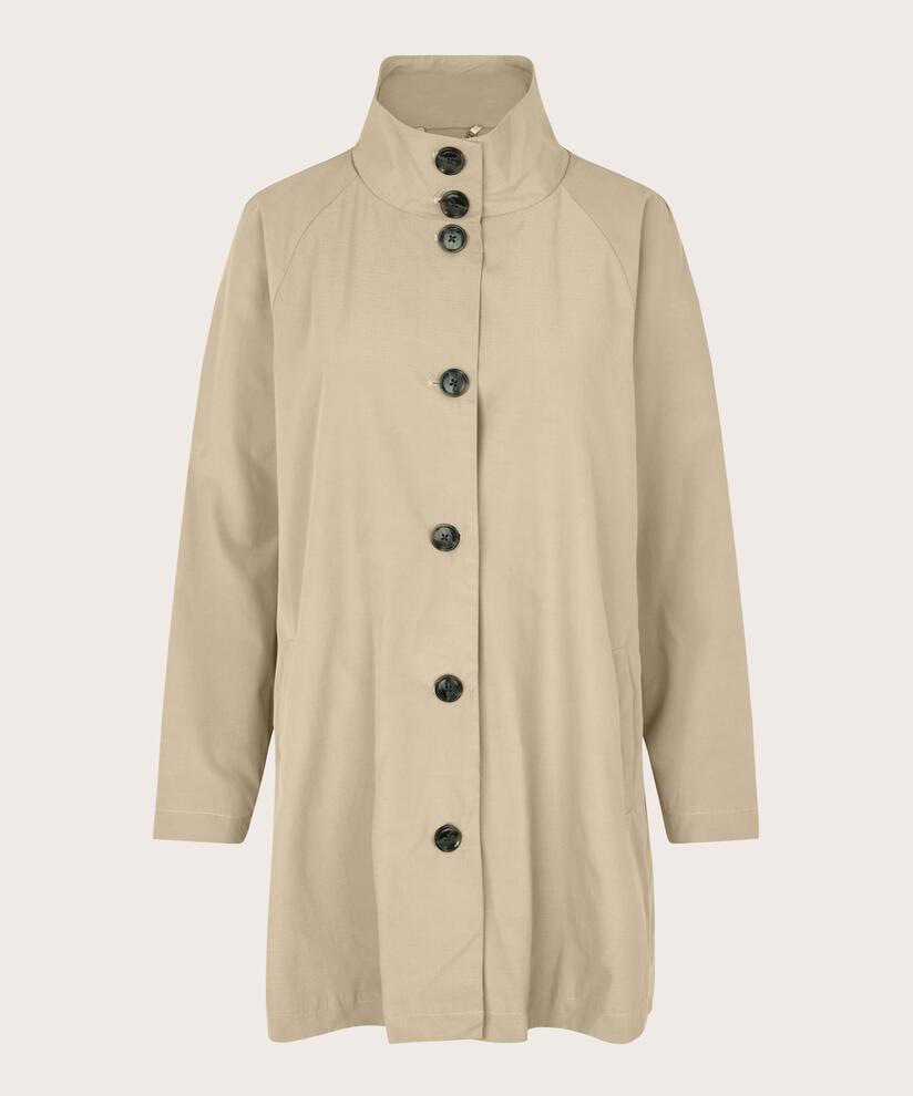 manteau avec boutons et col montant, Plaza Taupe