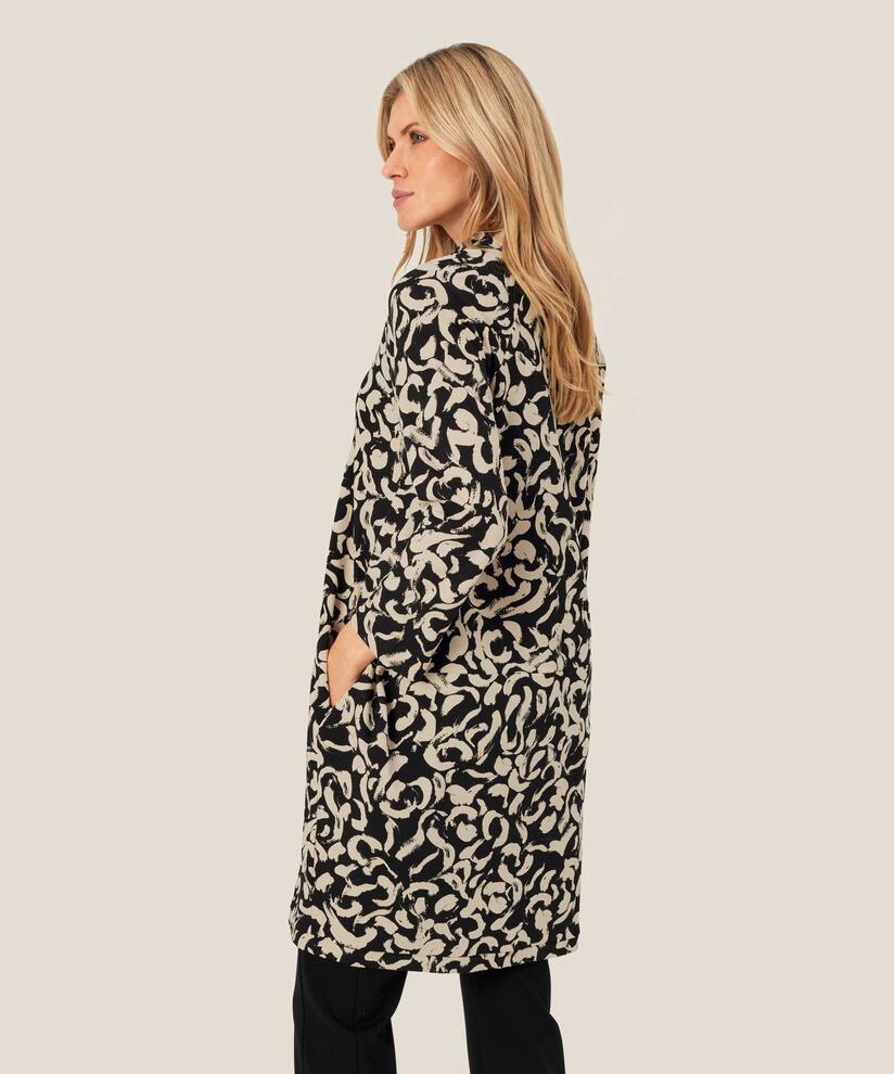 tunique en jersey avec col en V et poches fendues, Black