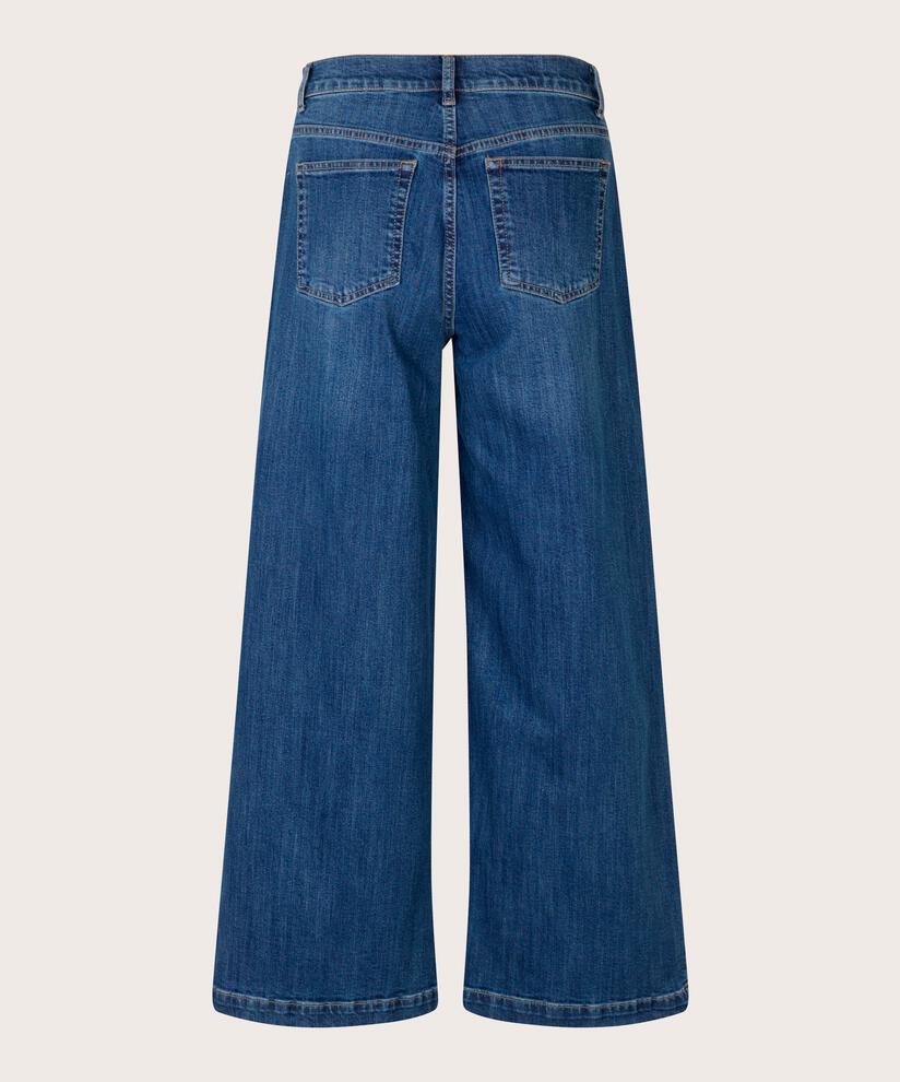 jean extensible à jambes larges, Blue Denim