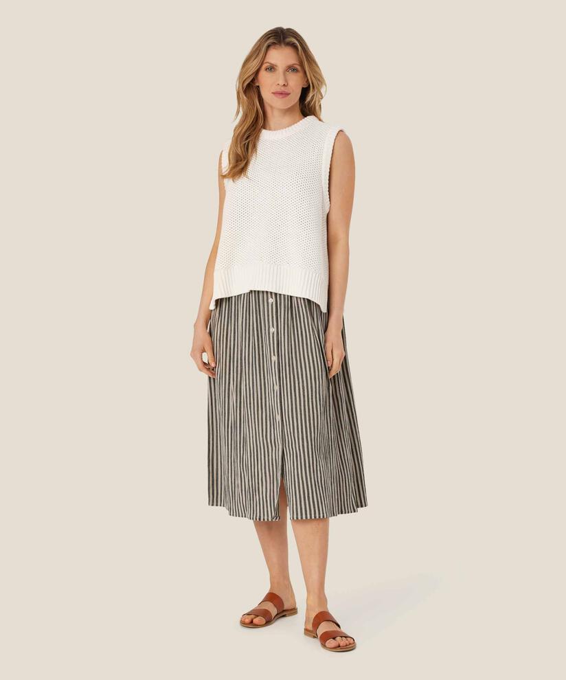 Gilet en coton tricoté avec motif troué, Jet Stream