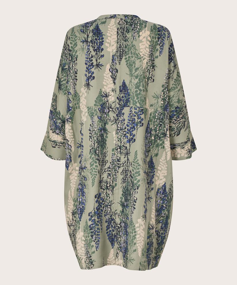 Robe Chemise À Motif En Viscose, Seagrass