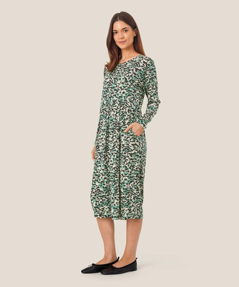 robe tulipe en jersey imprimé, Winter Green