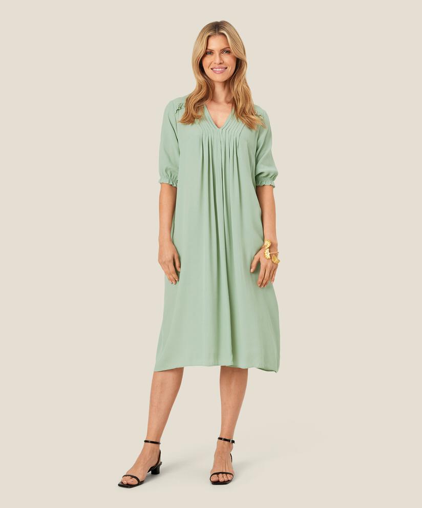 robe féminine en viscose avec plis, Frosty Green