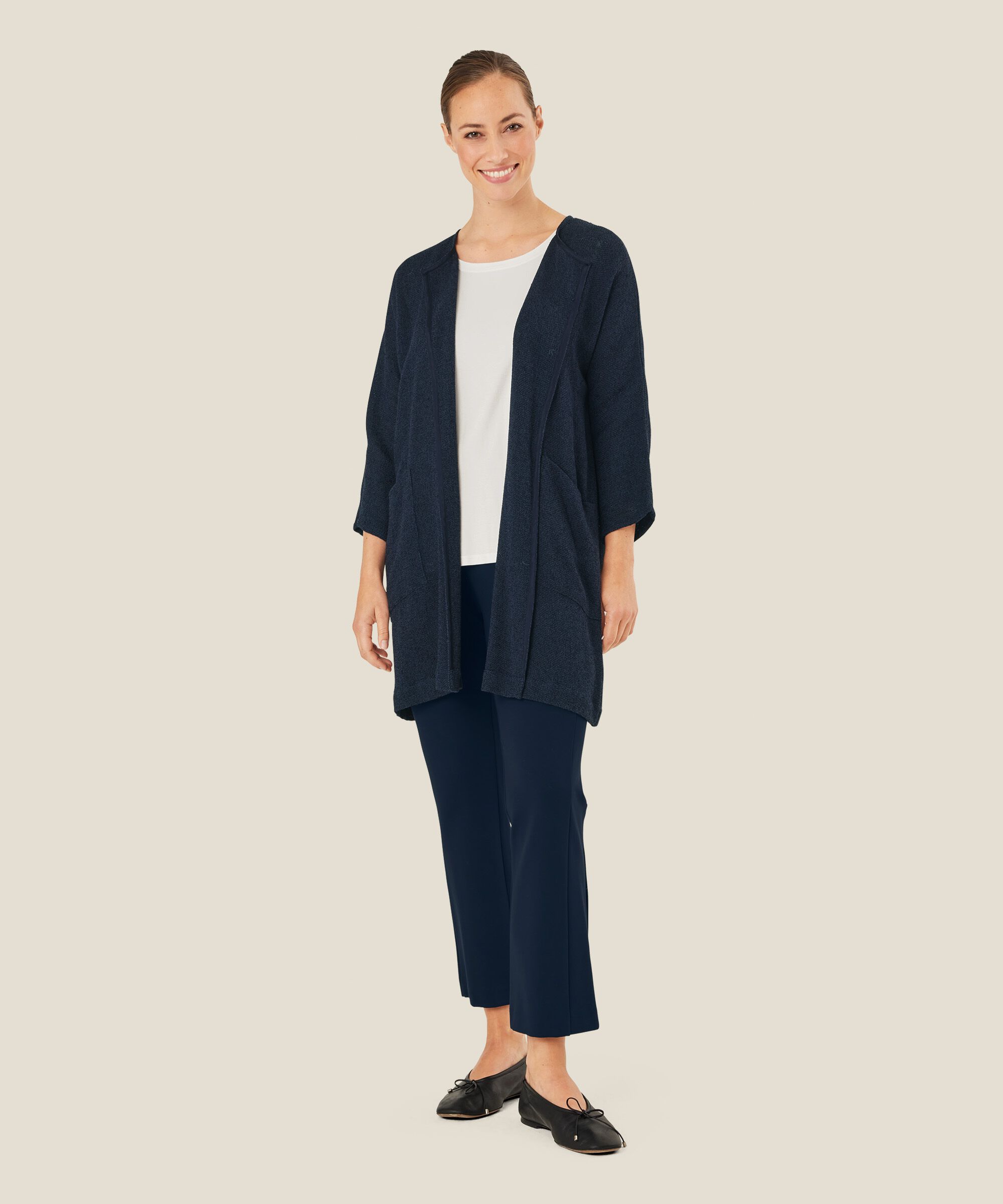 Pantalon Court En Jersey Épais, Navy