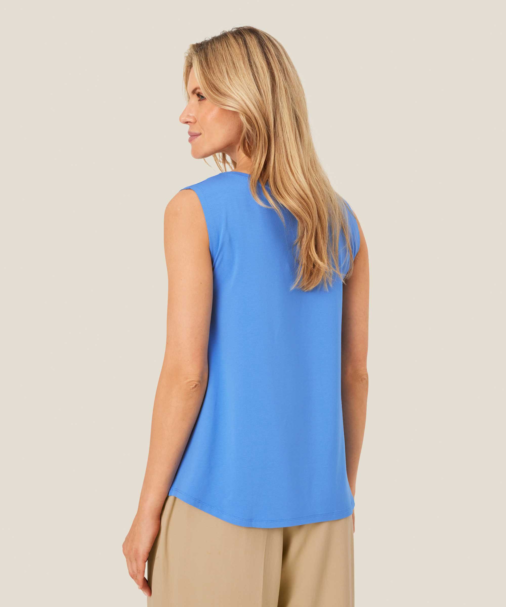 Top En Jersey Sans Manches À Col Rond, Ultramarine