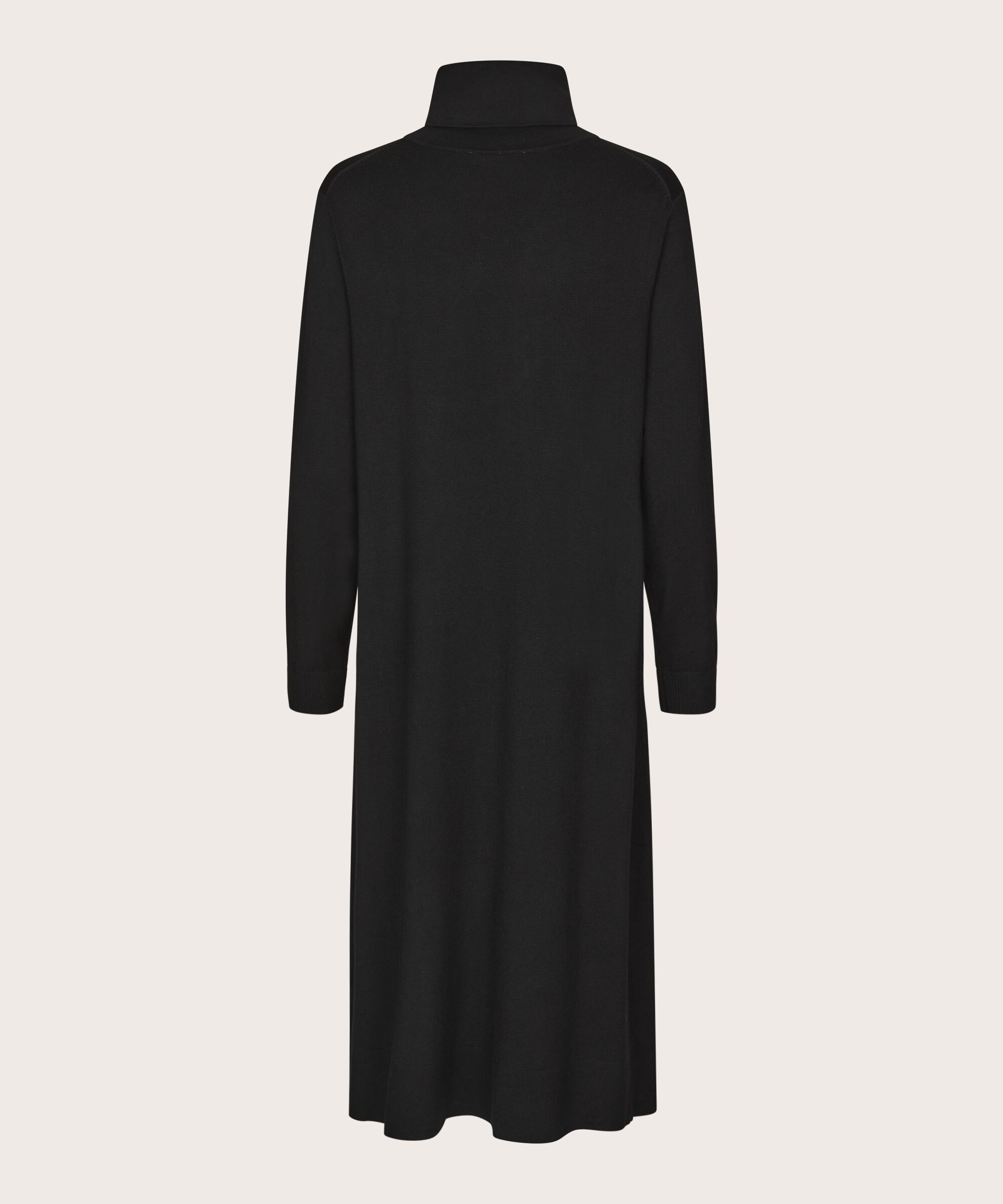 robe en maille avec col roulé et fentes, Black