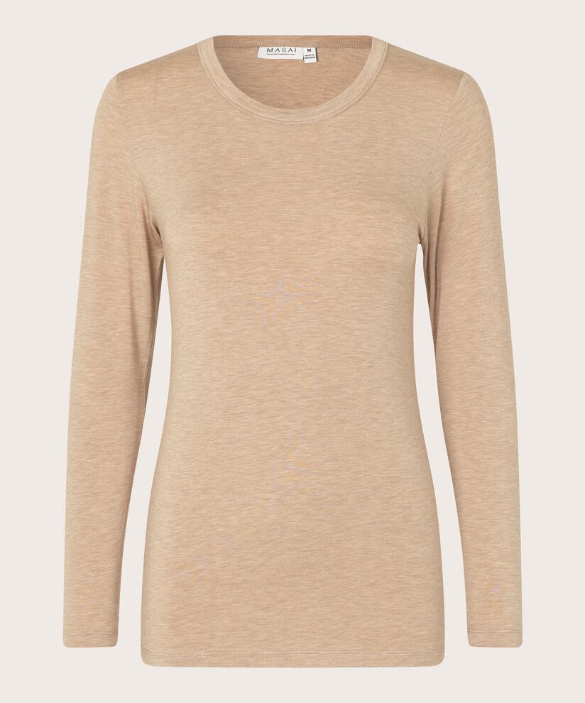 Top En Jersey À Col Rond, Toffee Melange