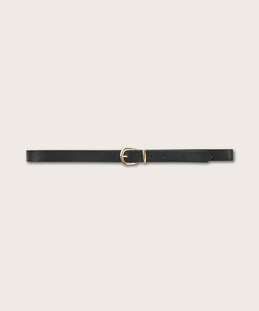 ceinture étroite avec boucle dorée, Black