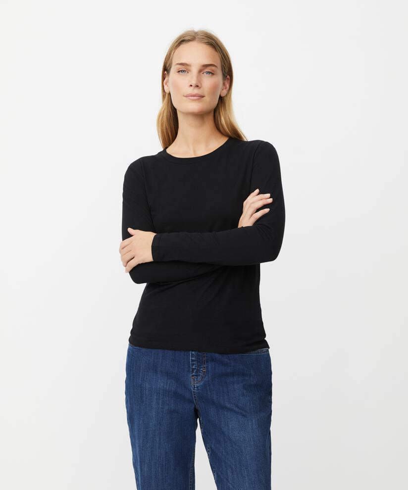 Blouse ajusté en jersey extensible, Black