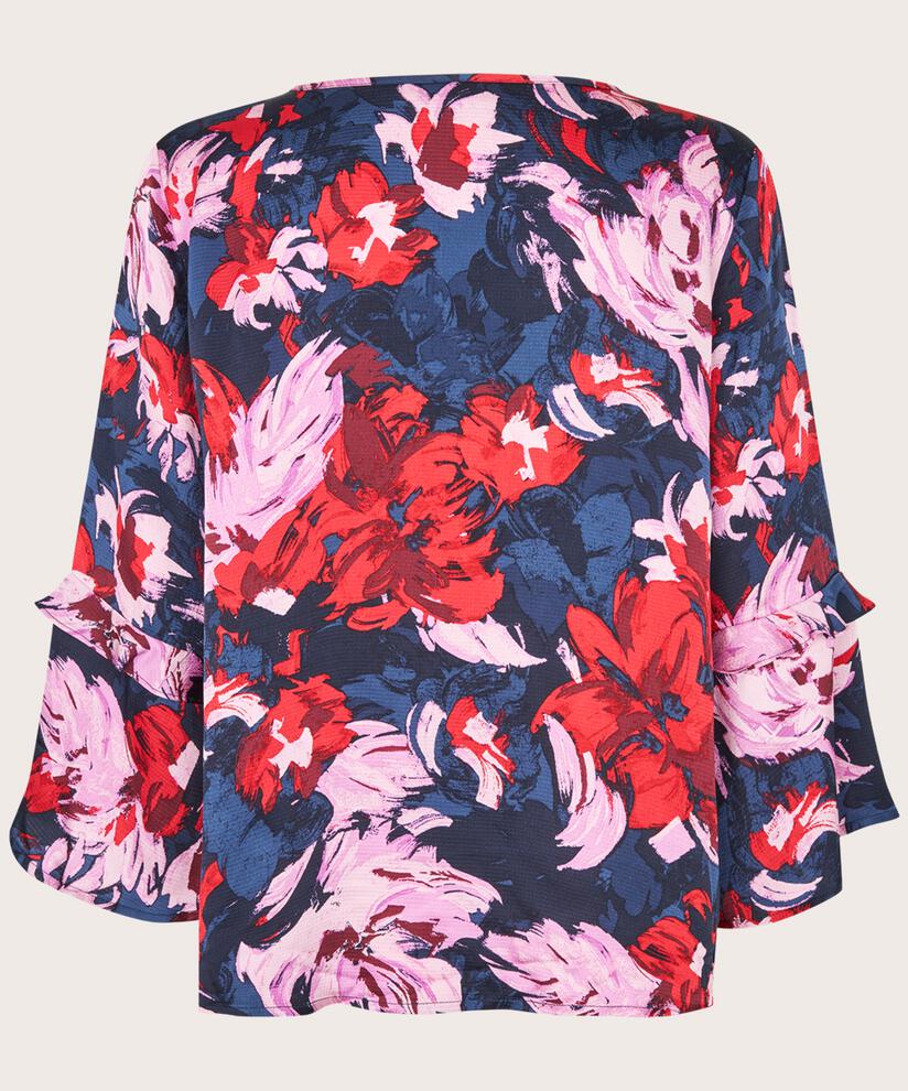 Blouse en Viscose Avec Détail Boutonné, Scarlet Sage
